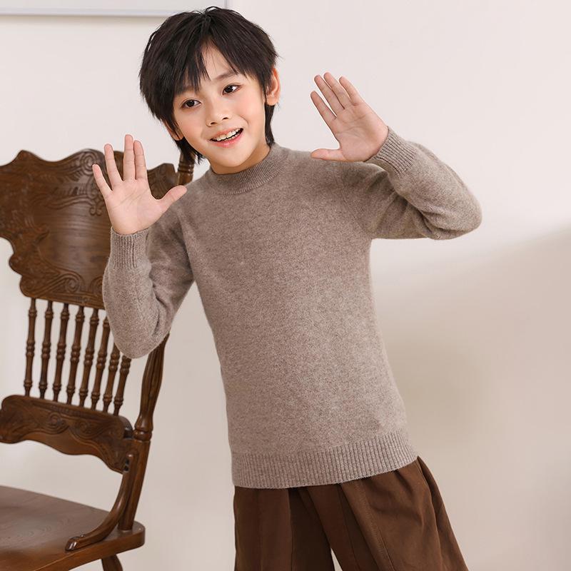 Pulover Premium pentru Copii din Cașmir Pur - Gât Mediu-Înalt, Tricot Cald de Toamnă/Iarnă pentru Băieți și Fete