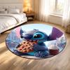 Round Rug Stitch Eating Giant Chocolate Chip Cookie Cupcake City Street Movie Fan Living Room Decor