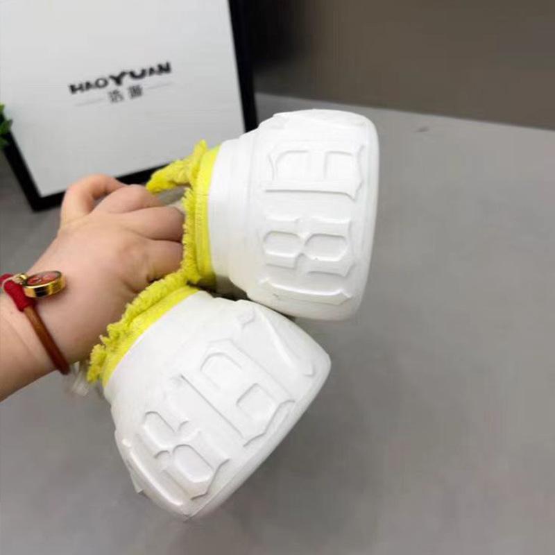 

Denim big head bread shoes muffin thick-soled bag head half slippers women wear small height increase casual half slippers 40 жёлтый