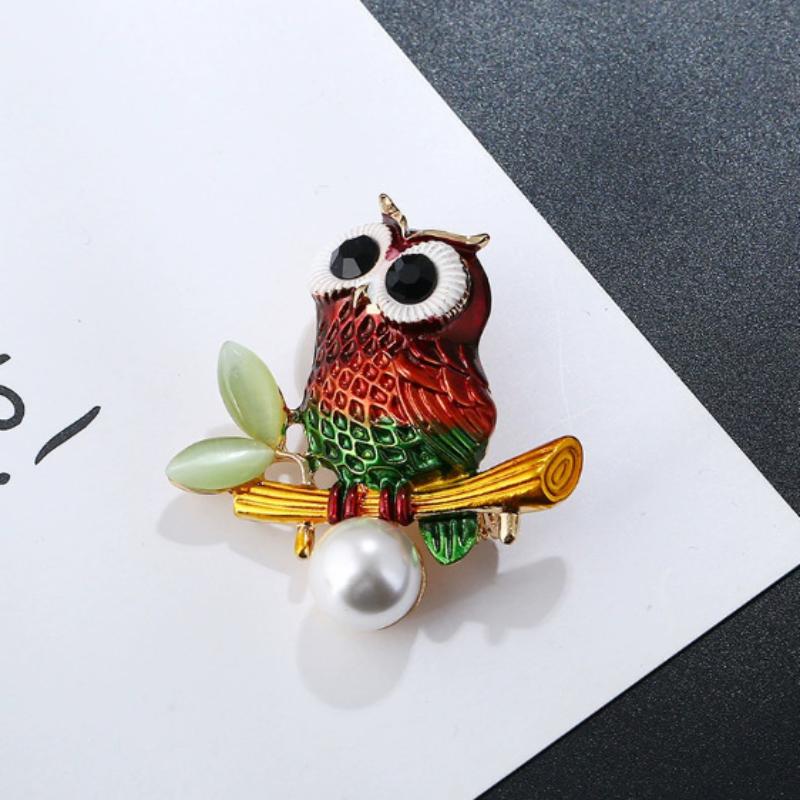Винтажная Изысканная Мультяшная Сова Жемчужная Брошь Элегантные Животные Булавки-Корсажи Универсальные Украшения Аксессуары для Одежды Подарки