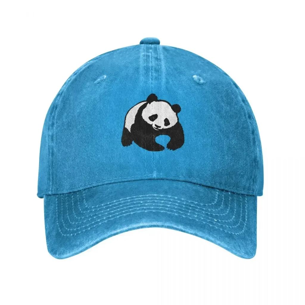 WWF Cute Panda Baseball Caps Vintage Distressed Denim World Wide Fund Sun Cap for Unisex Women Outdoor All Seasons Travel Caps Hat