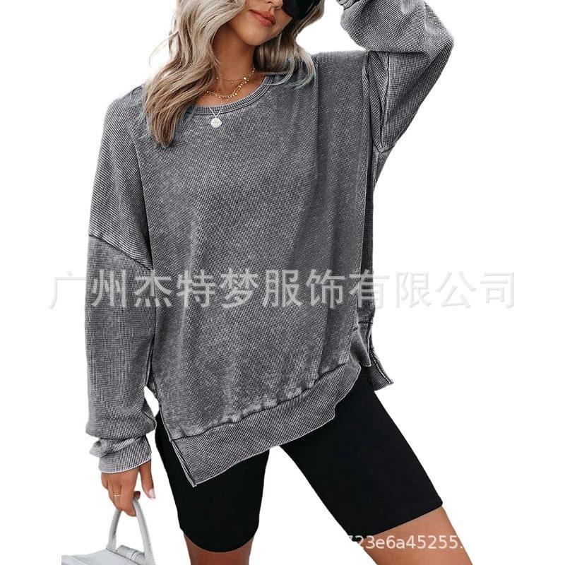 BITCED Women's Fashion Casual O-Neck Long Sleeve Blouses & Shirts