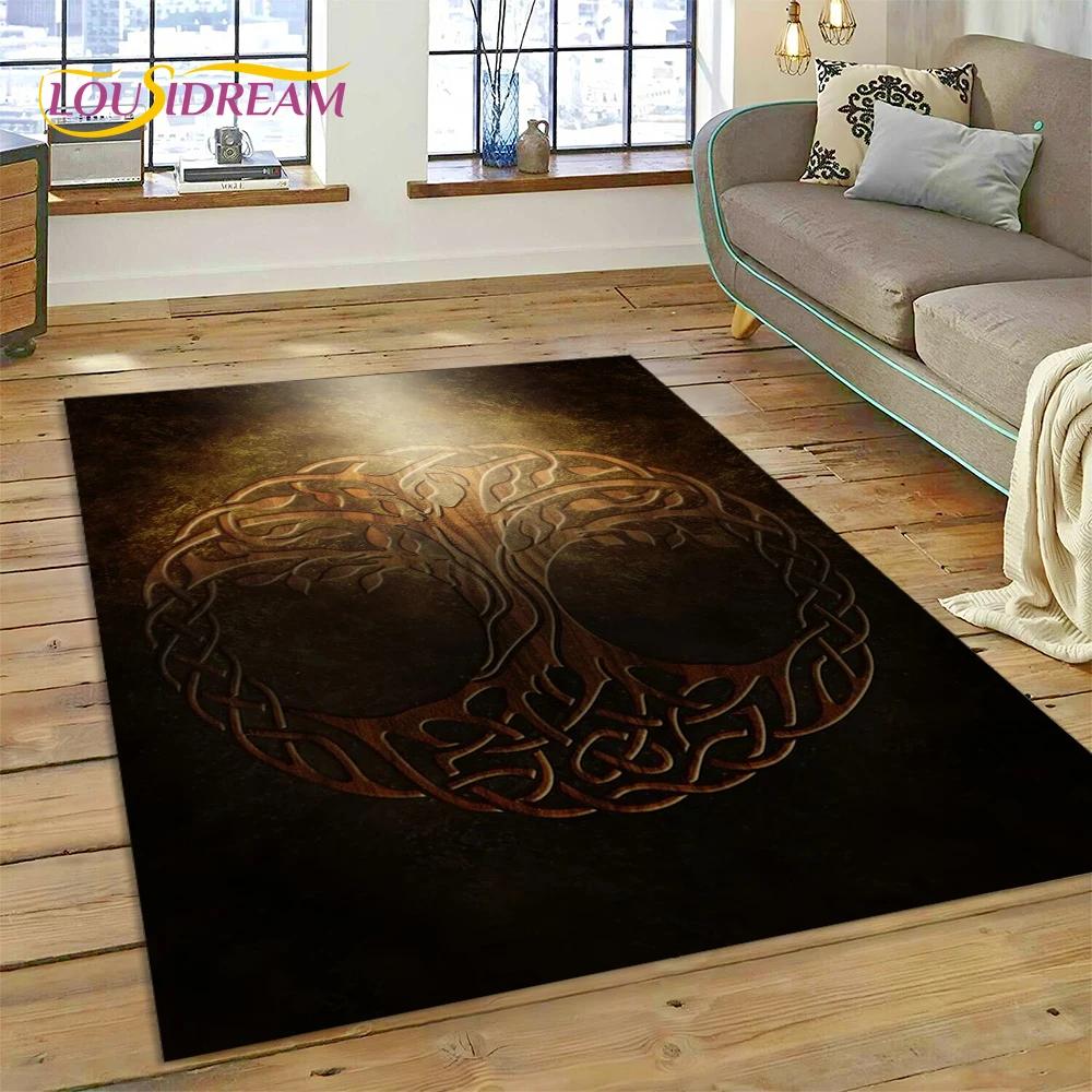 Tree of Life Nature Viking Yggdrasil Norse Carpet Rug for Bedroom Living Room Home Sofa Decoration,Child Large Decor Floor Mat