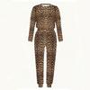 Female Crew Neck Long Sleeve Tunic And High Waist Straight Pants Two Piece Daily Casual Loungewear