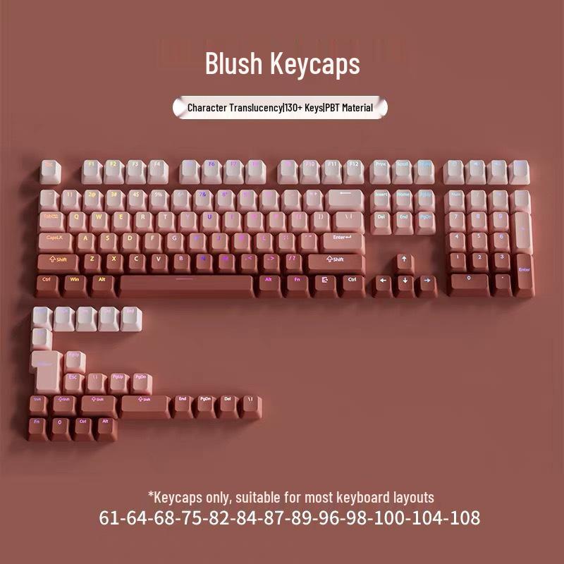 Polar Day Gradient PBT Keycaps: 134-Key Customizable Side-Printed Set for Mechanical Keyboards