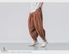 Men's Summer Loose Fit Cotton-Linen Nine-Point Wide-Leg Pants