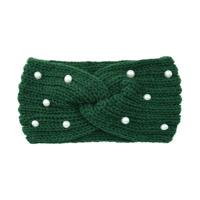 Knit Crisscross Headband In Dark Green, Color 31, for Women