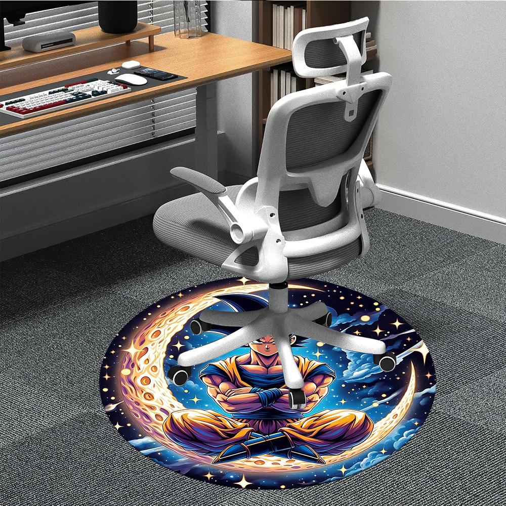1pc Dragon Ball Office Round Area Rug, Indoor Mat Suitable For Office, Under Office Chairs Bedroom Living Room Home Decor, Room Deco
