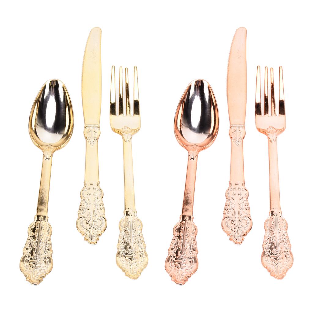 36pcs Plastic Silverware Strong Sturdy Portable Picnic Spoons Fork for Party Festival