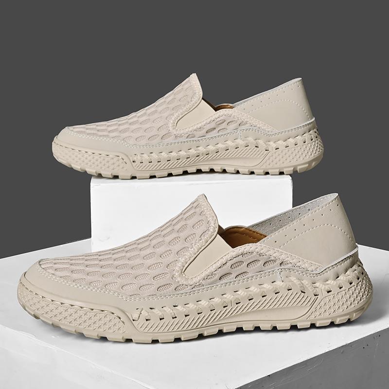 Lightweight Men Casual Shoes Breathable Slip on Male Casual Sneakers Anti-slip Mens Mesh Flats Outdoor Walking Loafers Moccasins
