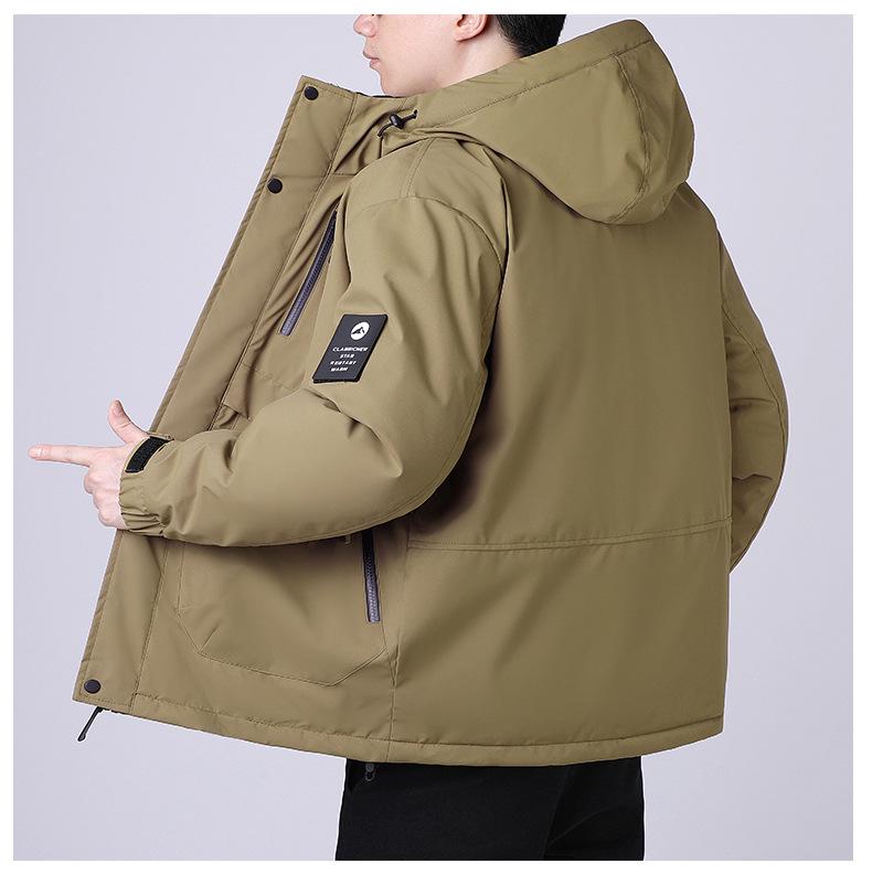 Men's Trendy Hooded Winter Jacket - Thick, Warm, Cotton-Padded Coat