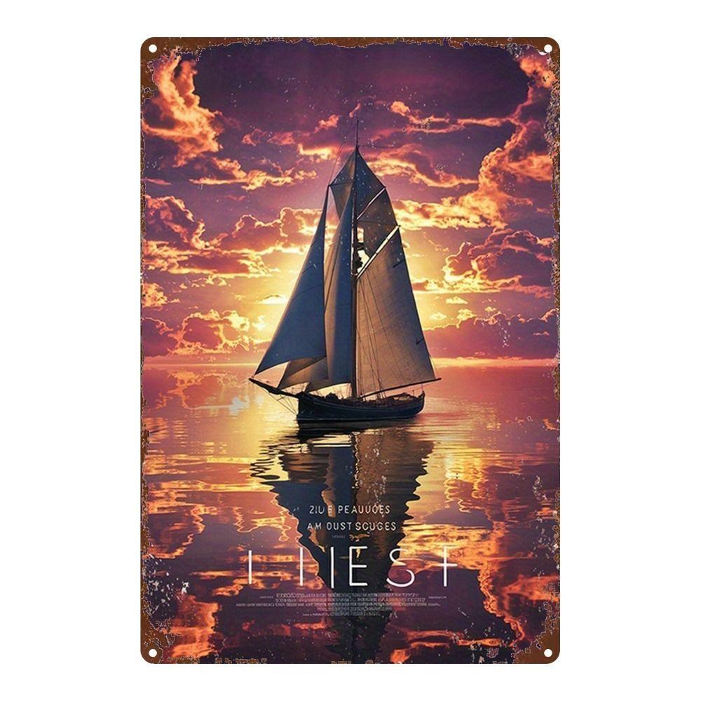 Vintage Nautical Metal Wall Art, Old Sailing Ship Pirate Decor, Home Wall Decor