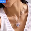 Natural stone crystal heart-shaped winding colorful gravel pendant necklace personalized fashion jewelry