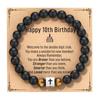Black Matte Stone & Tiger Eye Square Cross Pendant Bracelet