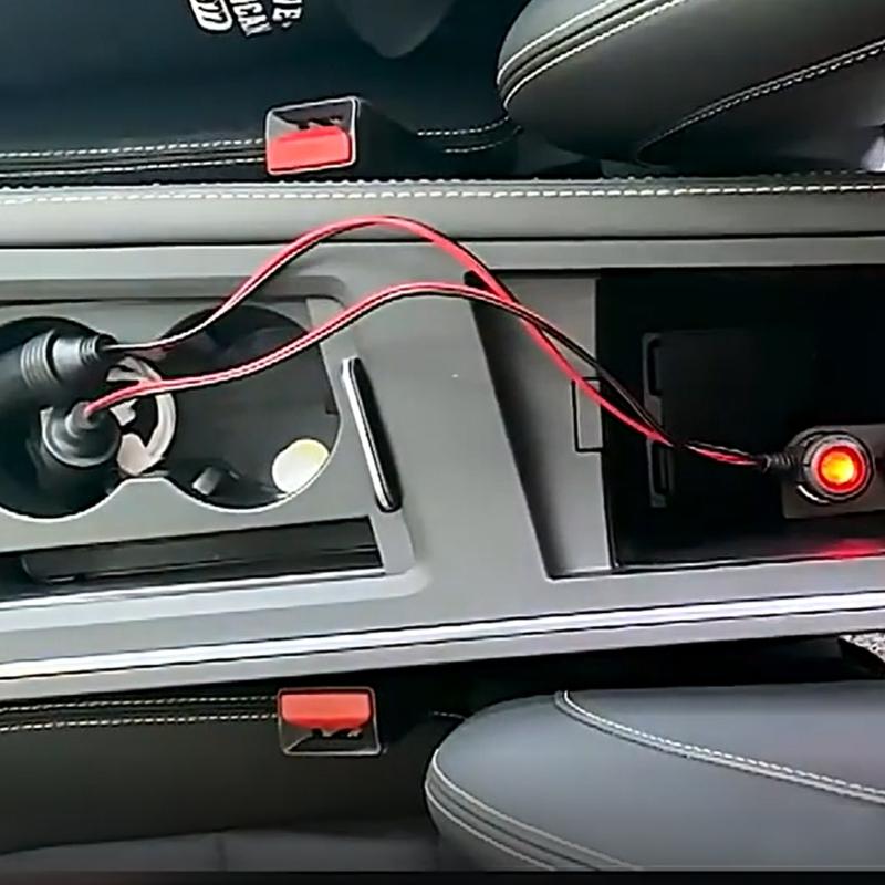12V 24V 15A Car Lighter Socket Splitter Extension Power Cable With Safety Switches LED Indicators 15A Fuse Protections
