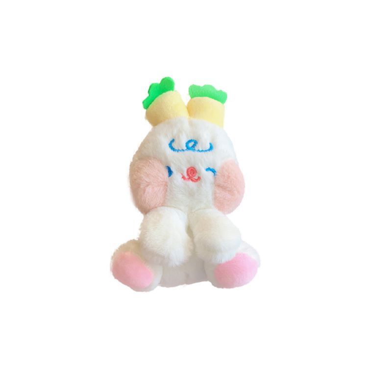 Ins Style Cartoon Plush Radish Rabbit Doll Mini Machine Doll School Bag Pendant Keychain Girl Heart Doll