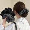 Polka Dot Haargummis Seil Damen Große Größe Herz Schleife Bedruckte Scrunchies Grau Schwarz Haarband Pferdeschwanzhalter Kopfschmuck