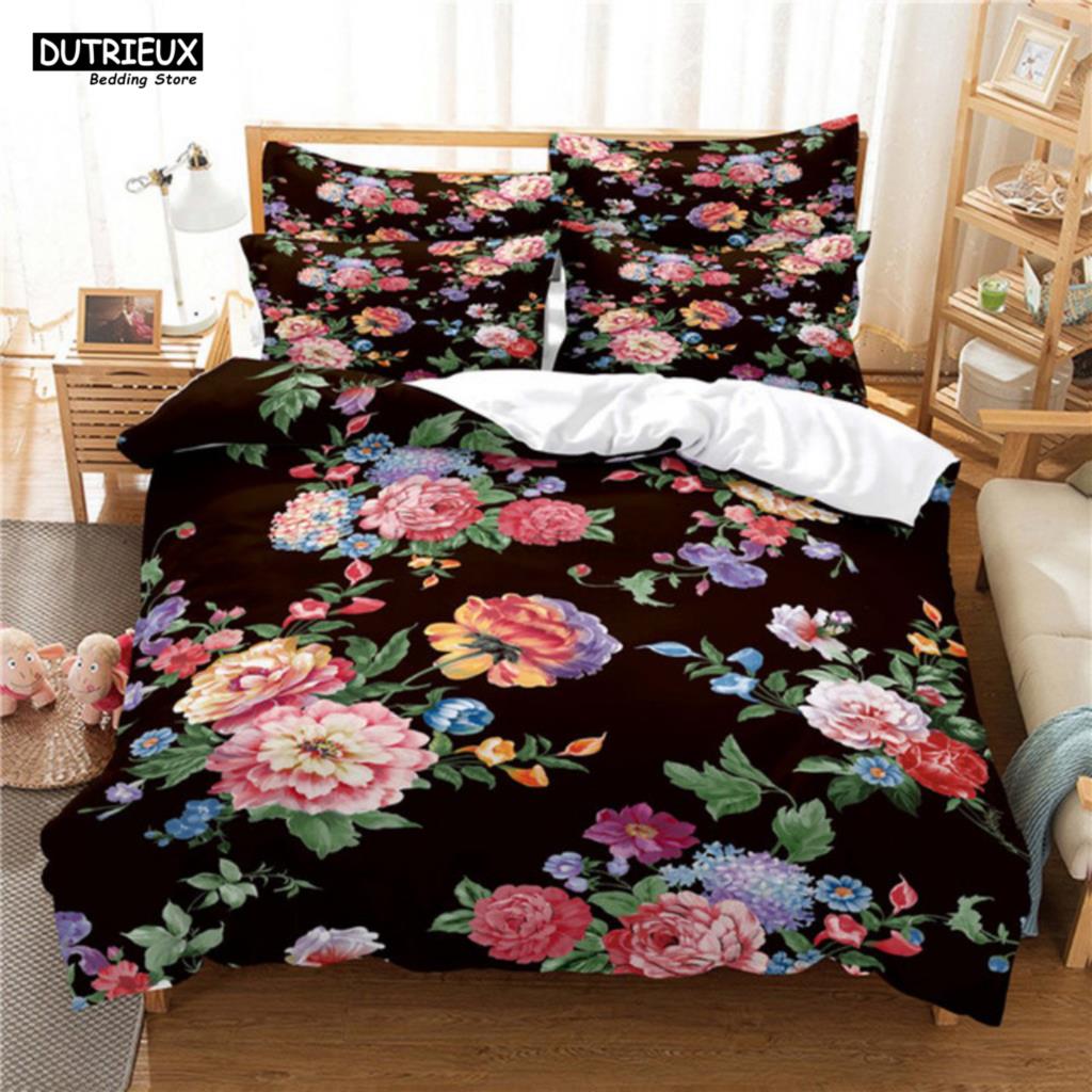 Comforter Branch Flowers Bedding Set 3D Digital Printing For Women Girls Single Queen Full Size Fashion Design