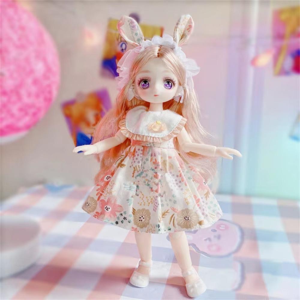 With Clothes Simulated Eye Hinge Doll 3D Eyes Removable Joints Doll BJD Doll with Clothes  Kids Toy