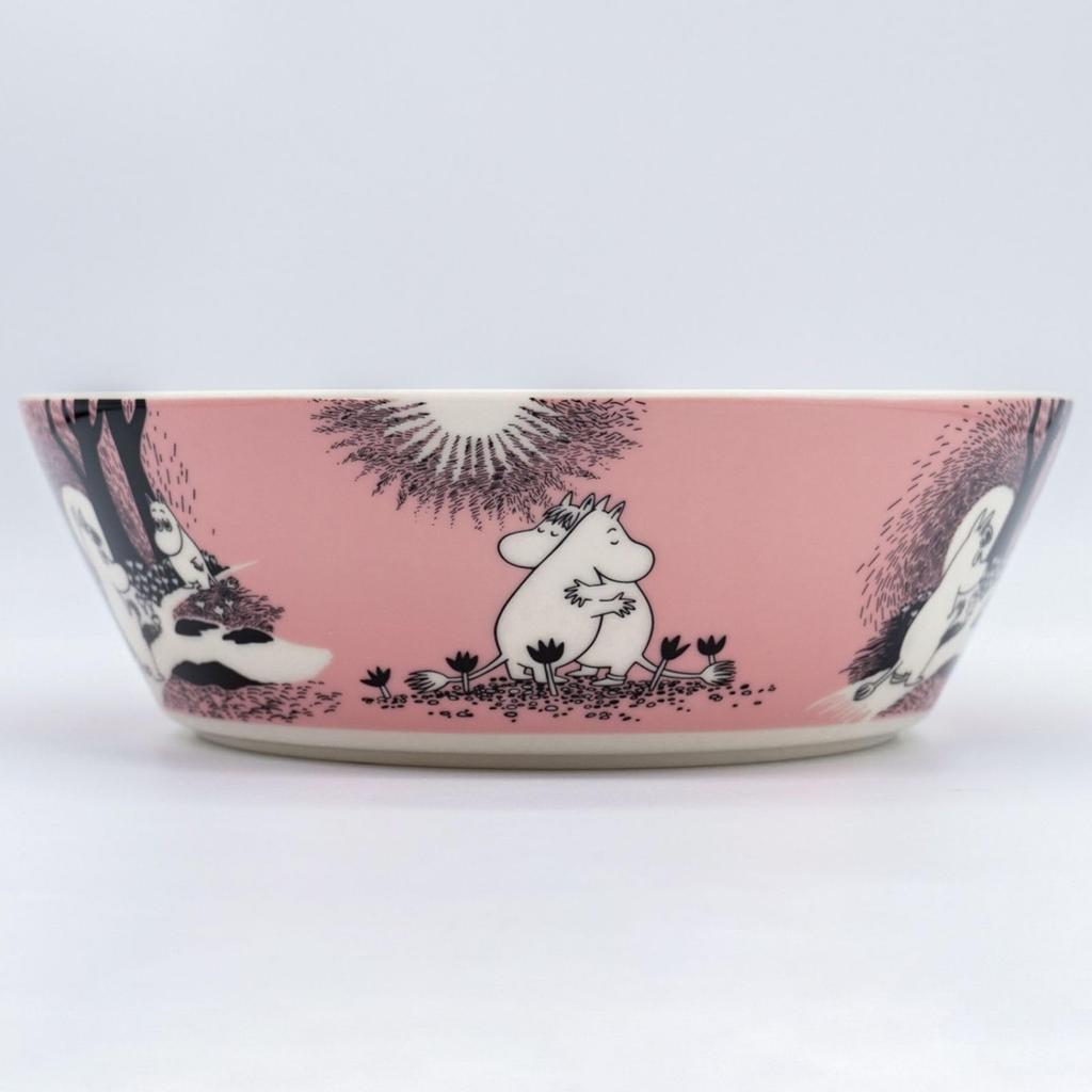 Moomin Classic LOVE 30th Anniversary Serving Microwave and Dishwasher 23cm [Official Import] Bowl, Safe, Pink,