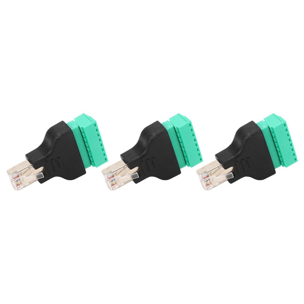 3Pcs RJ45 Screw Terminal Adapter RJ45 Female Thread To 8 Pin Network Connector Welding Free