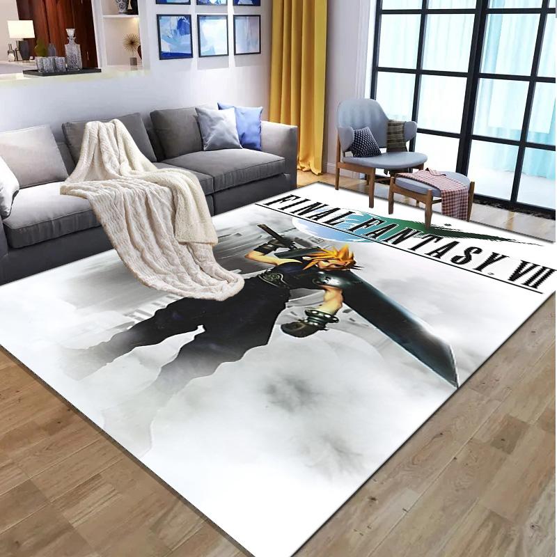Final Fantasy Pattern Rug, Indoor/Outdoor Mat, for Picnic, Gameroom, Bedroom, Office, Living Room, Home Decor Carpet, Birthday Gift