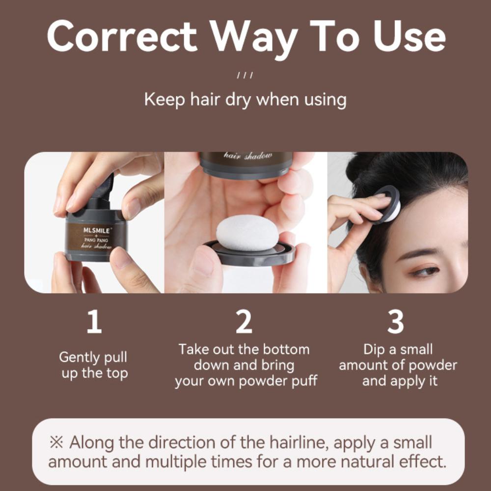 Sombra em pó para aparar a linha do cabelo, à prova d'água, preenchimento natural, artefato de reparo de pelos da testa, retoque de costeletas, sombra em pó