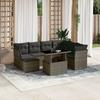 Vidaxl 8-Cz. Garden Furniture Set With Cushions, Grey, Poly Rattan