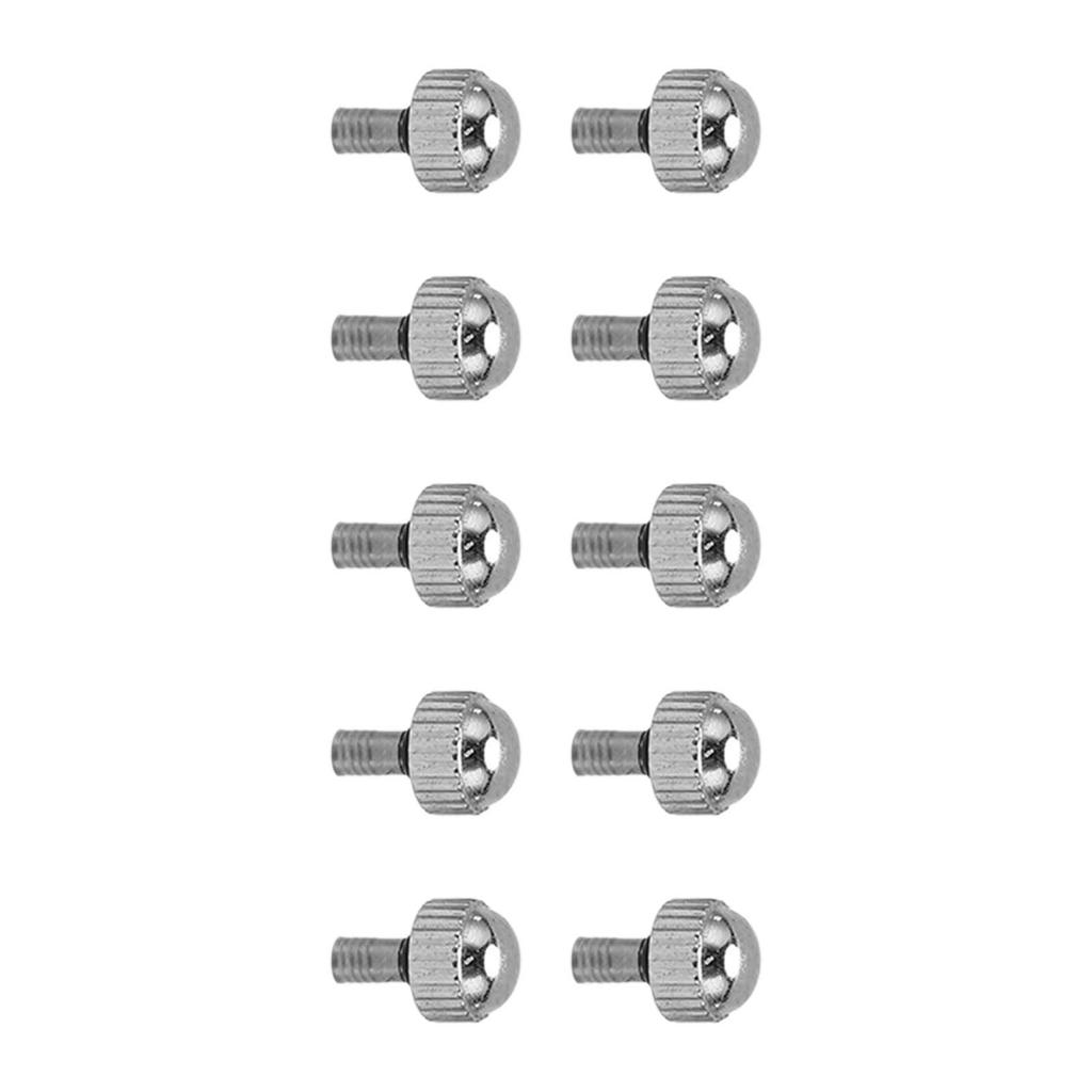 10pcs Watch Crown Parts Alloy Professional Precise Waterproof Watch Repairing Crowns Spare Parts Silver