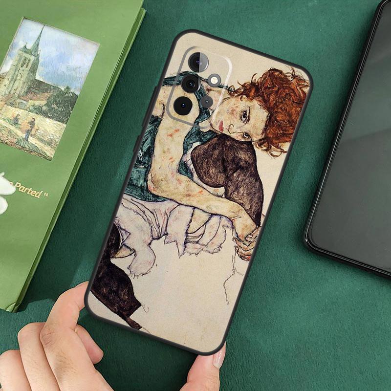 Egon Schiele Cover For Samsung Galaxy A54 A52S A52 A32 A22 A12 A72 A33 A53 A73 A14 A70 A51 A71 Case