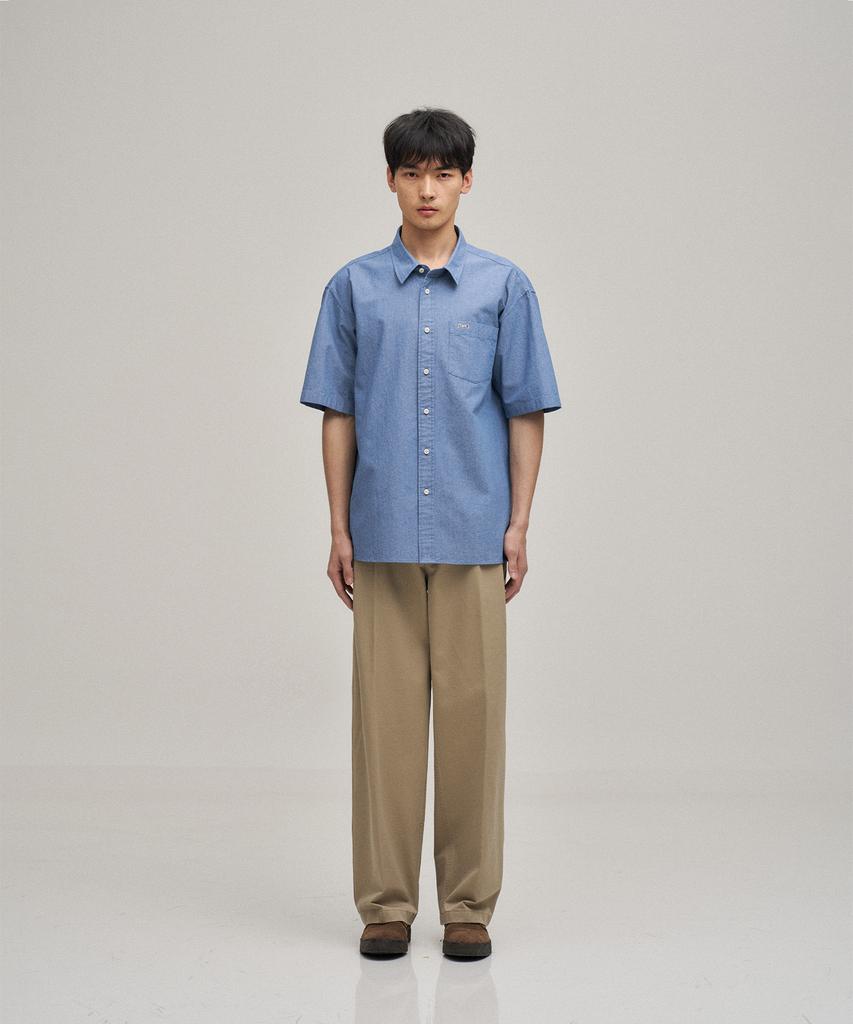 LE TIGRE Oxford Short Sleeve Shirt (Mid Blue)