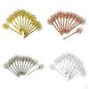 12 Pcs Flowers Filigree Hair Clips Hairpins Clip Blank