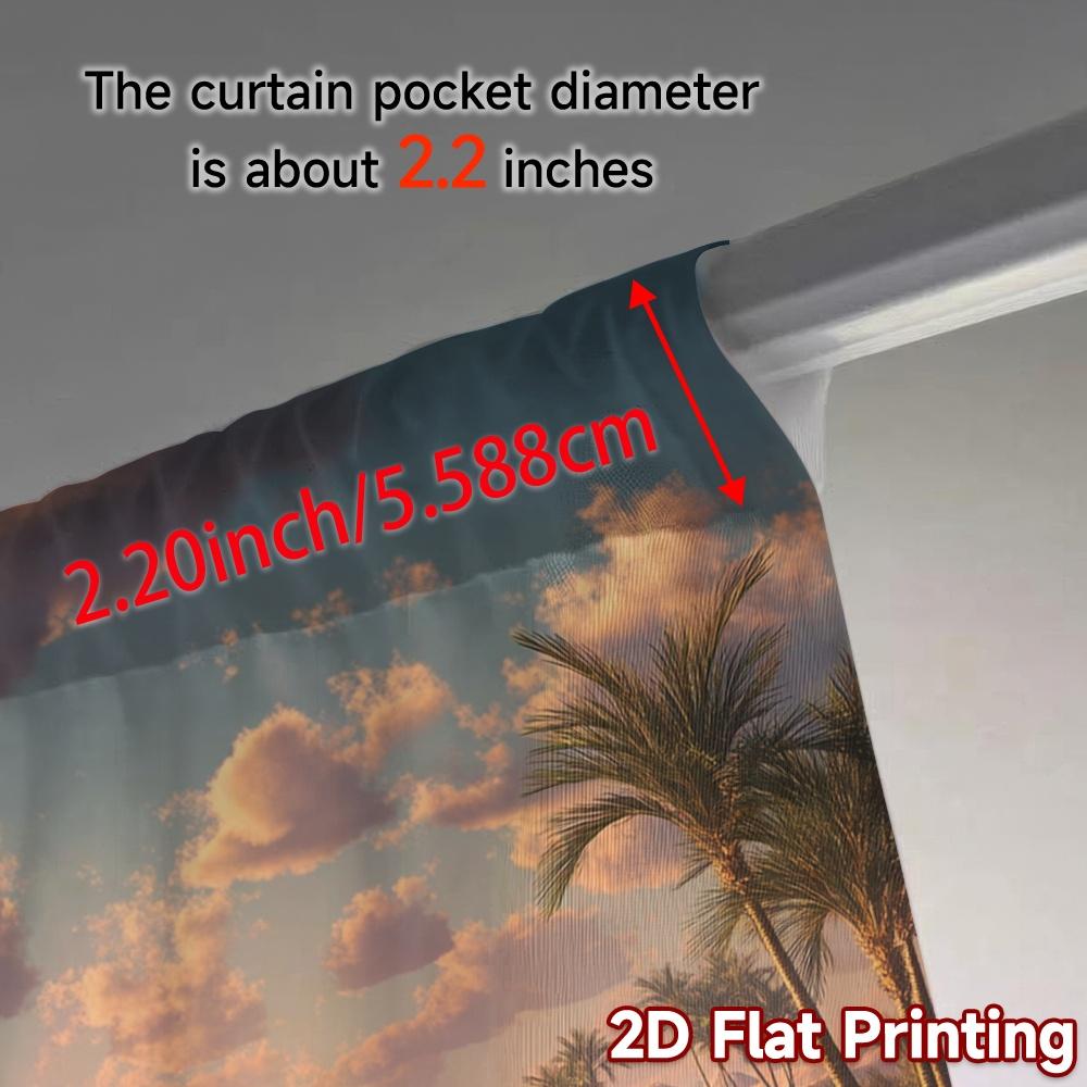 2pcs   2D FLAT PRINTING Curtains (Without Rod) Desert Oasis(1) Popular Contemporary Curtains Versatile Durable Polyester Curtains