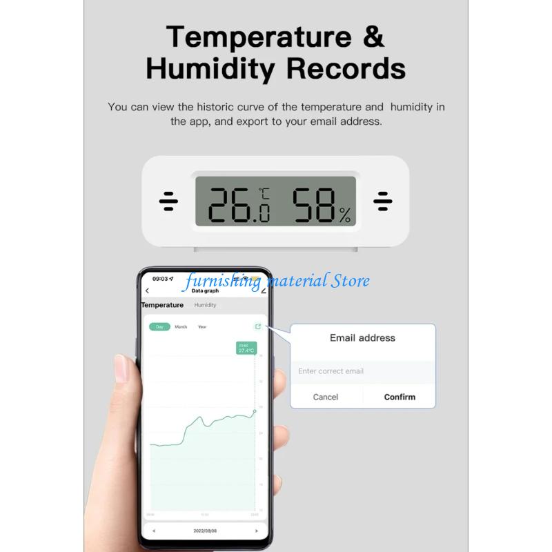 Y5GD Компактные WIFI Датчики Температуры и Влажности Отображение Данных в Реальном Времени Датчики Температуры с Высокой Точностью ABS для Домашней Автоматизации China Mainland