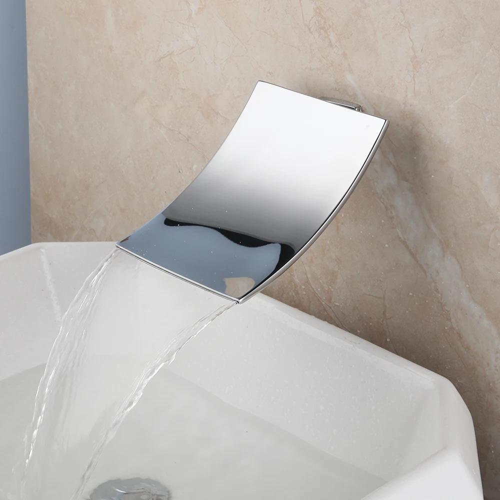 

KEMAIDI Solid Brass Bathroom Bathtub Faucet Wall Mounted Waterfall Faucets Dual Handle Hot Cold Mixer Tap Crane Tap