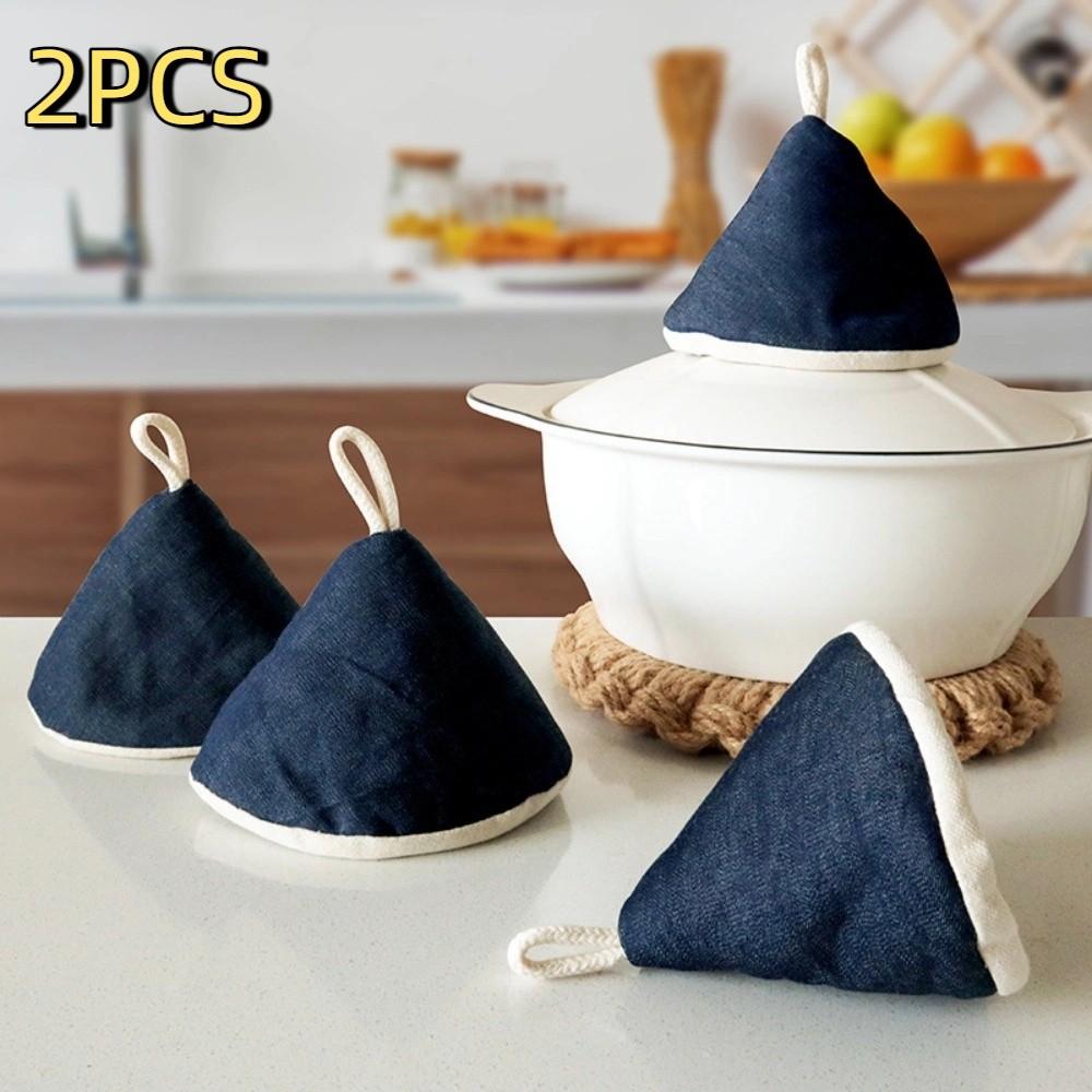 2PCS Washable Mini Pot Hat Cotton Pot Handle Gloves Anti-Scalding Pot Hat  Hot Dishes Protection