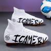 High-Top Elastic Sock Mouth Football Shoes Outdoor Long Spike Sports Football Boots Large Size Men's Football Boots