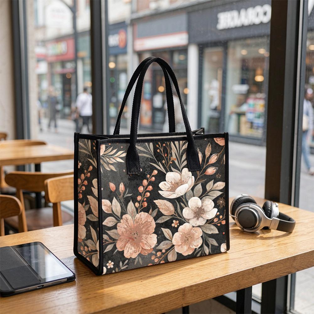 Boho Floral Pattern Large Tote Bag for Daily Use
