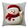 Santa Claus Christmas Throw Pillow Cover 2D Printed Plush Pillow Cover Pillowcase  Home Decoration