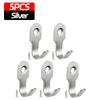20/1cps Kitchen Bathroom Hooks Stainless Steel Hanging Adhesive Hooks Stick On Wall Door Clothes Handbag Towel Holder Wall Hange