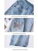 Women's 2024 Spring/Autumn Slimming Floor-Length Wide-Leg Jeans - Petite Straight-Leg Fit