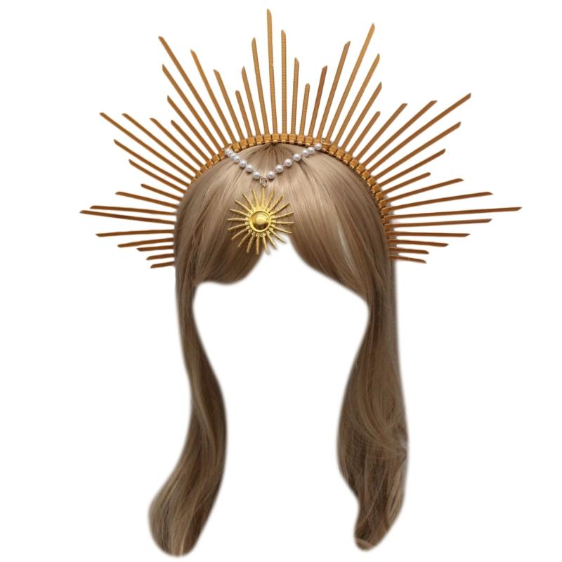

DIY Headband Princess Headpieces Pageant Prom Party Props Halo Vintage Tiaras Hair Hoop for Goddess Women