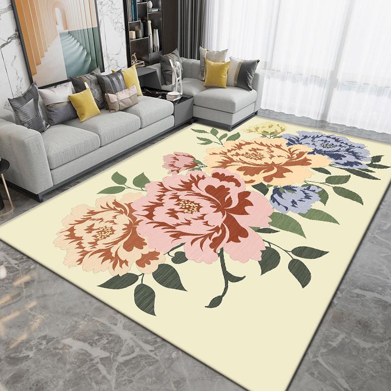 3D Flower Living Room Carpets Hallway Rug Non-slip Runner Carpet Pastoral Road Stair Mat