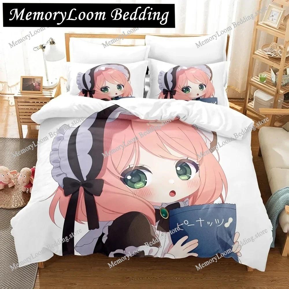SPY×FAMILY Anya Forger Cute Bedding Set Cartoon Anime Adult Kid Bedroom Soft Duvet Cover 3D Print Vibrant Kawaii Anime Cozy Set