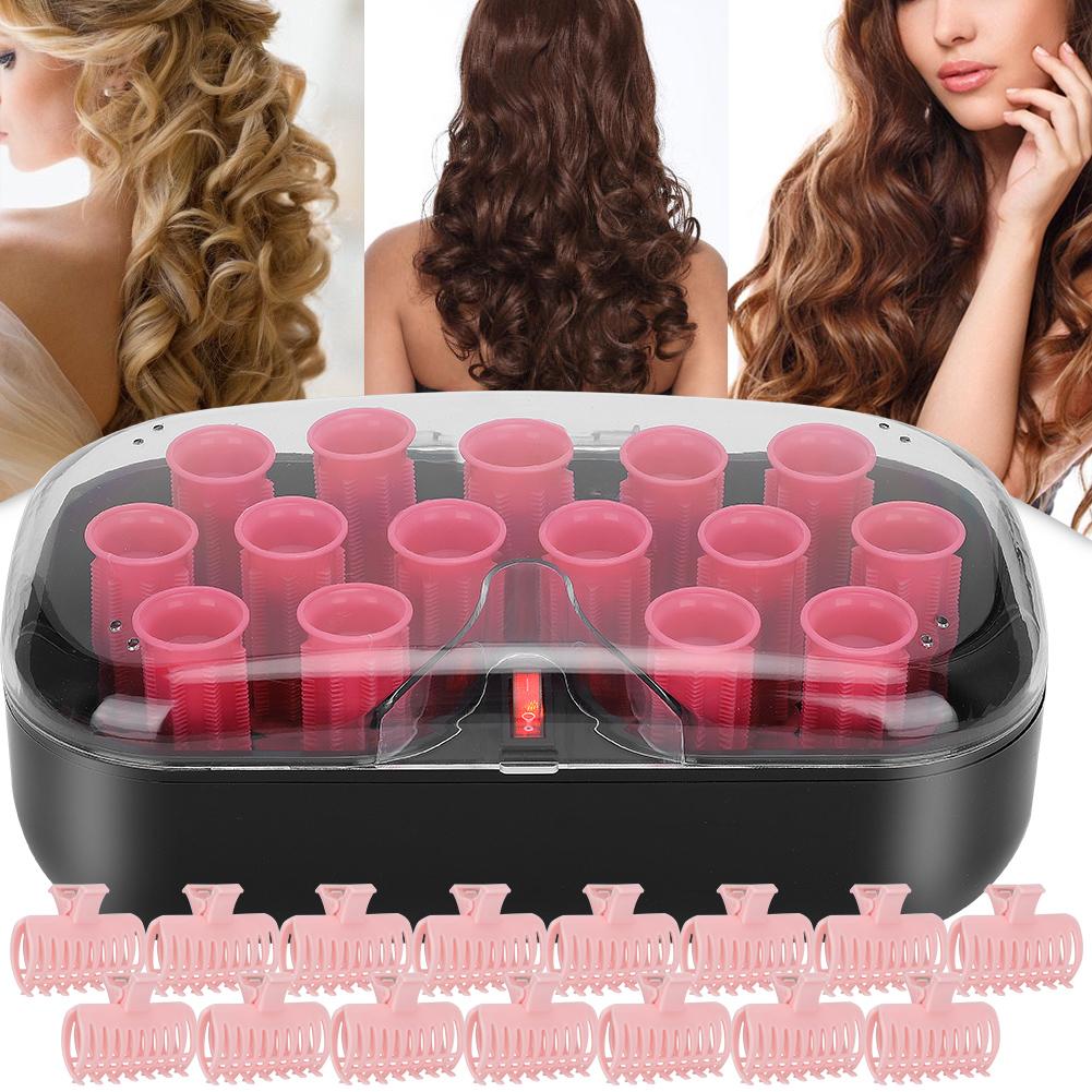 15 pezzi Bigodini Elettrici per Permanente Capelli Rullo Arricciacapelli 30mm con Pinze