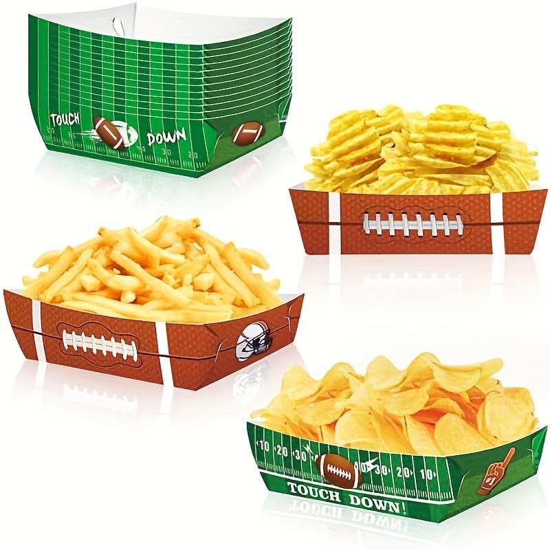 12pcs,2 Patterns,Football Party Snack Tray,Popcorn Cardboard Tray,Nachos Food Tray,Football Birthday Party Decorations,Must Have for Watching The Game