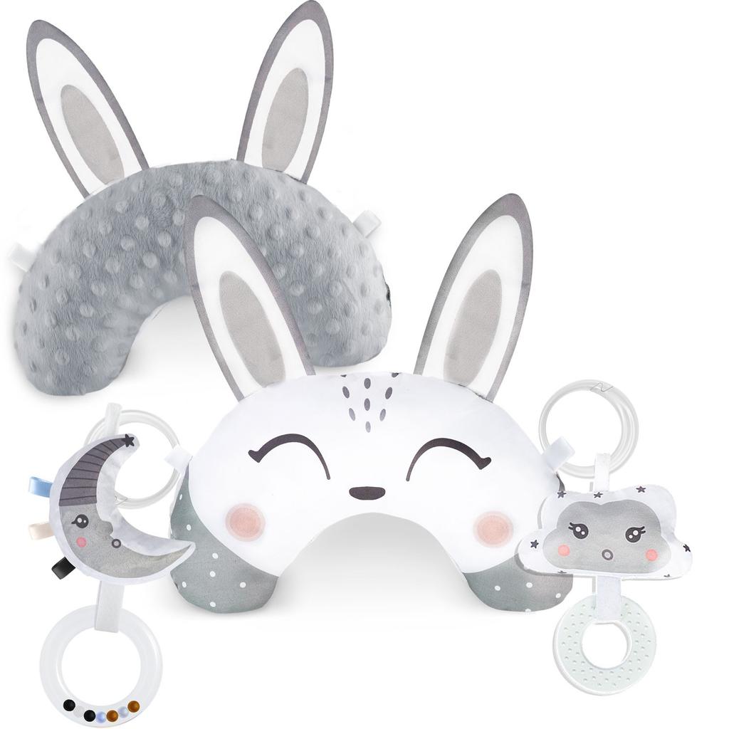 Pillow with rattle and teether for Nukido mats