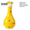 Decorative Resin Vase Cute Polka Dot Giraffe Vase, Hand-painted Flower Creative Big-mouthed Handmade Crafts for Office Holder Home Living Room Bedroom