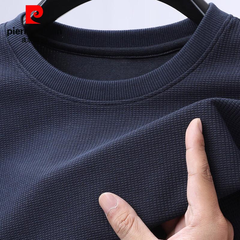 Pierre Cardin Men's Waffle-Knit Silk Blend Pullover Sweatshirt