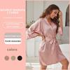 Women's Ice Silk Kimono Nightdress - Spring/Summer Tie-Belt, Sexy & Casual Bathrobe